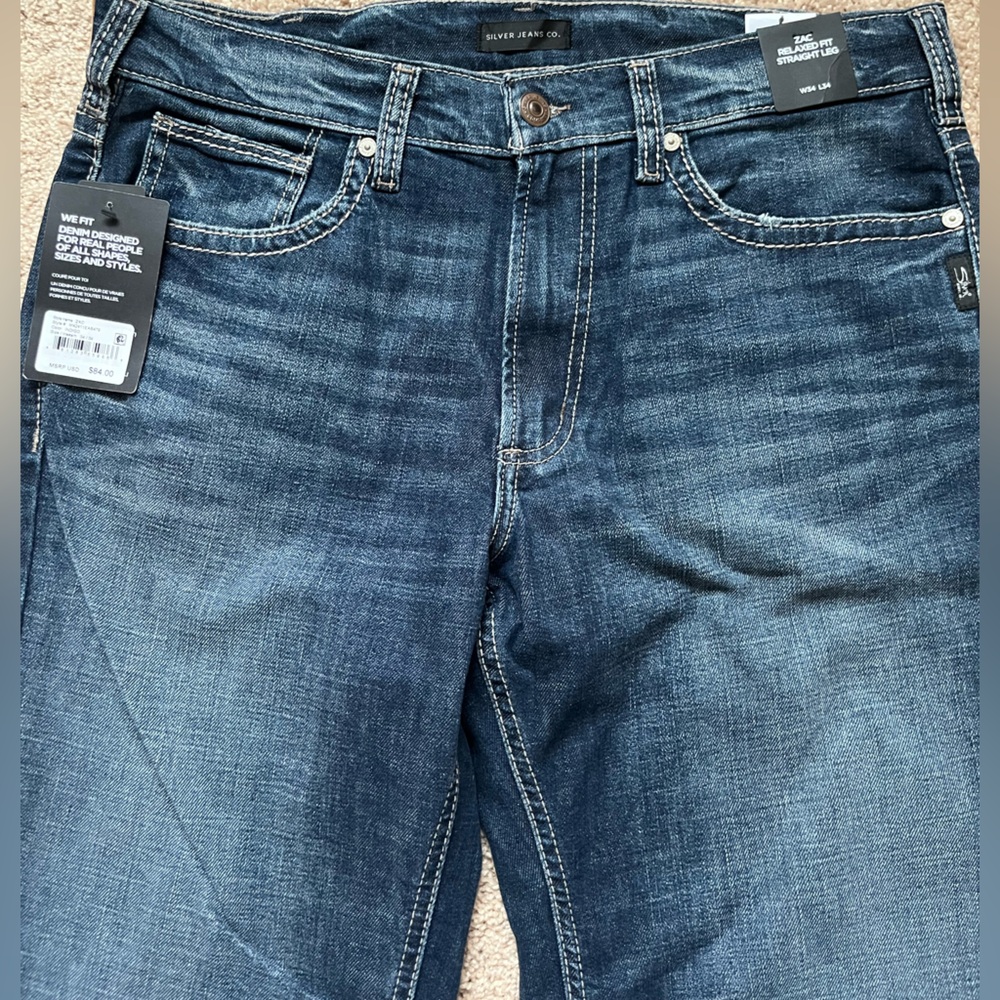 Brand new men’s Zac silver jeans
